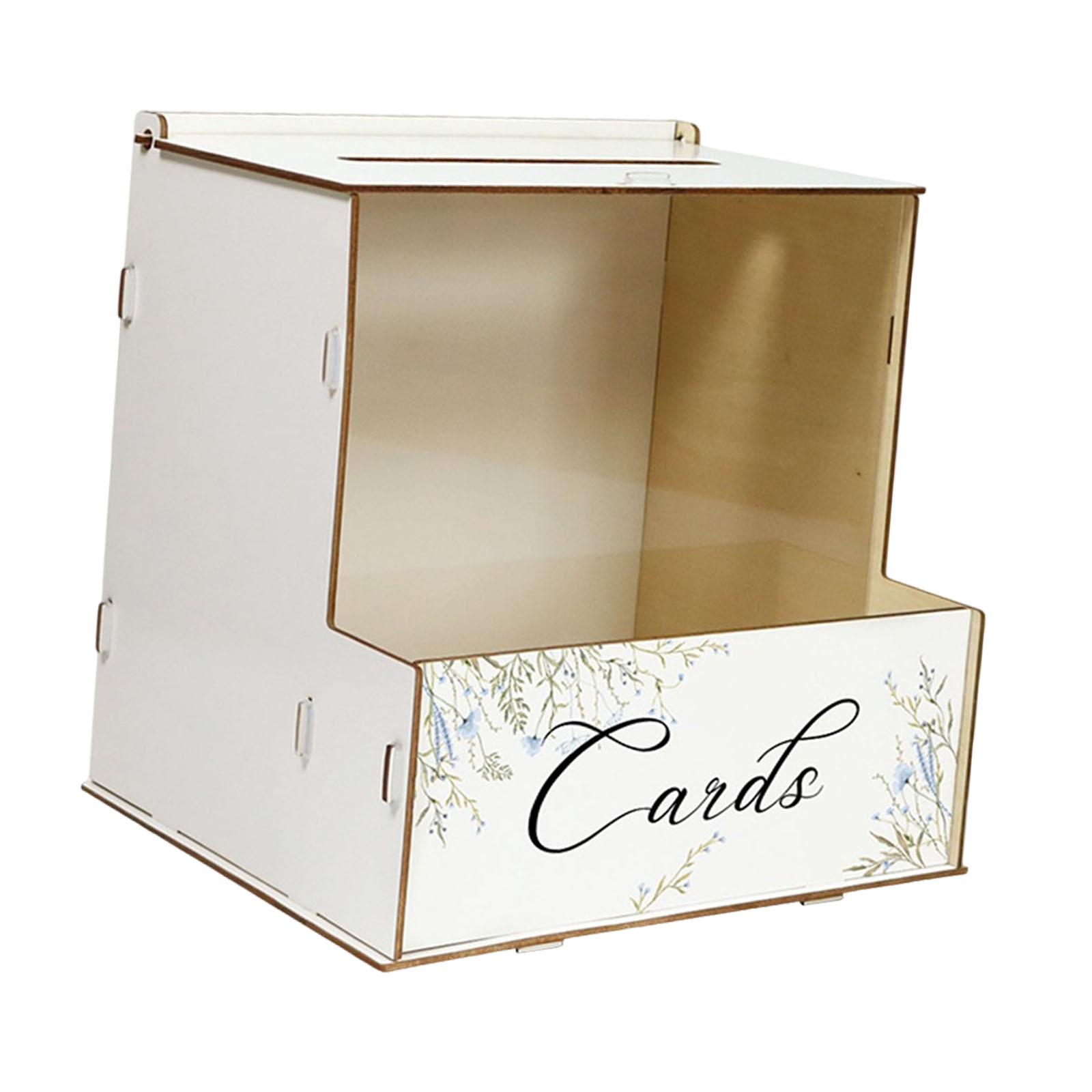 Event Party Box - イベントや誕生日パーティー用の、木製の封筒ホルダー付き、パーソナライズされたラスティックなウェディングカードボックス。テーブルの装飾としても最適。