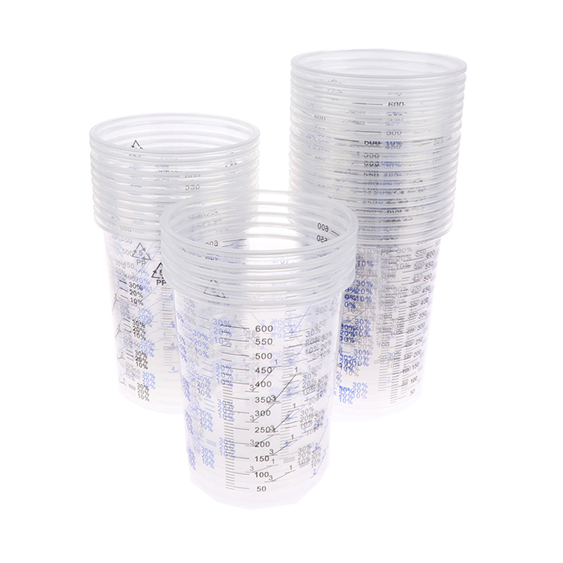 新しい 10/50 個ペイント混合校正カッププラスチックペイ - Plastic Cup 50Pcs のレビューと価格