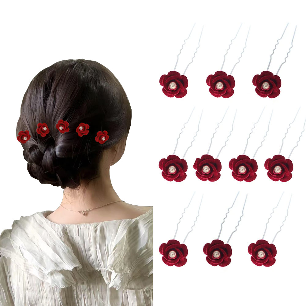 10 個ローズヘアアクセサリー結婚式の花嫁のヘアピン花のヘア - Event Suppliers のレビューと価格
