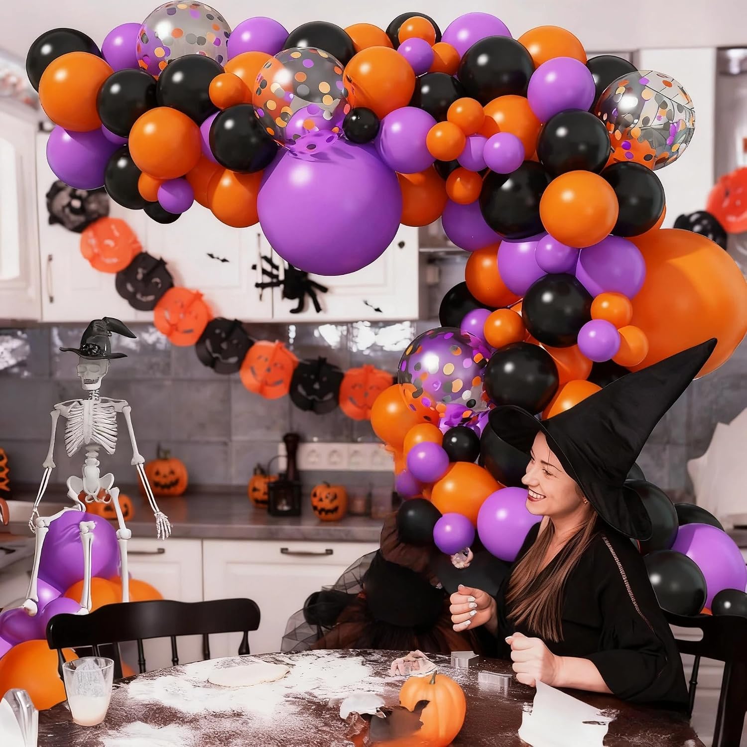 Jobkoo ハロウィンバルーンアーチガーランドキット ブラ - Balloon Arch Kit のレビューと価格