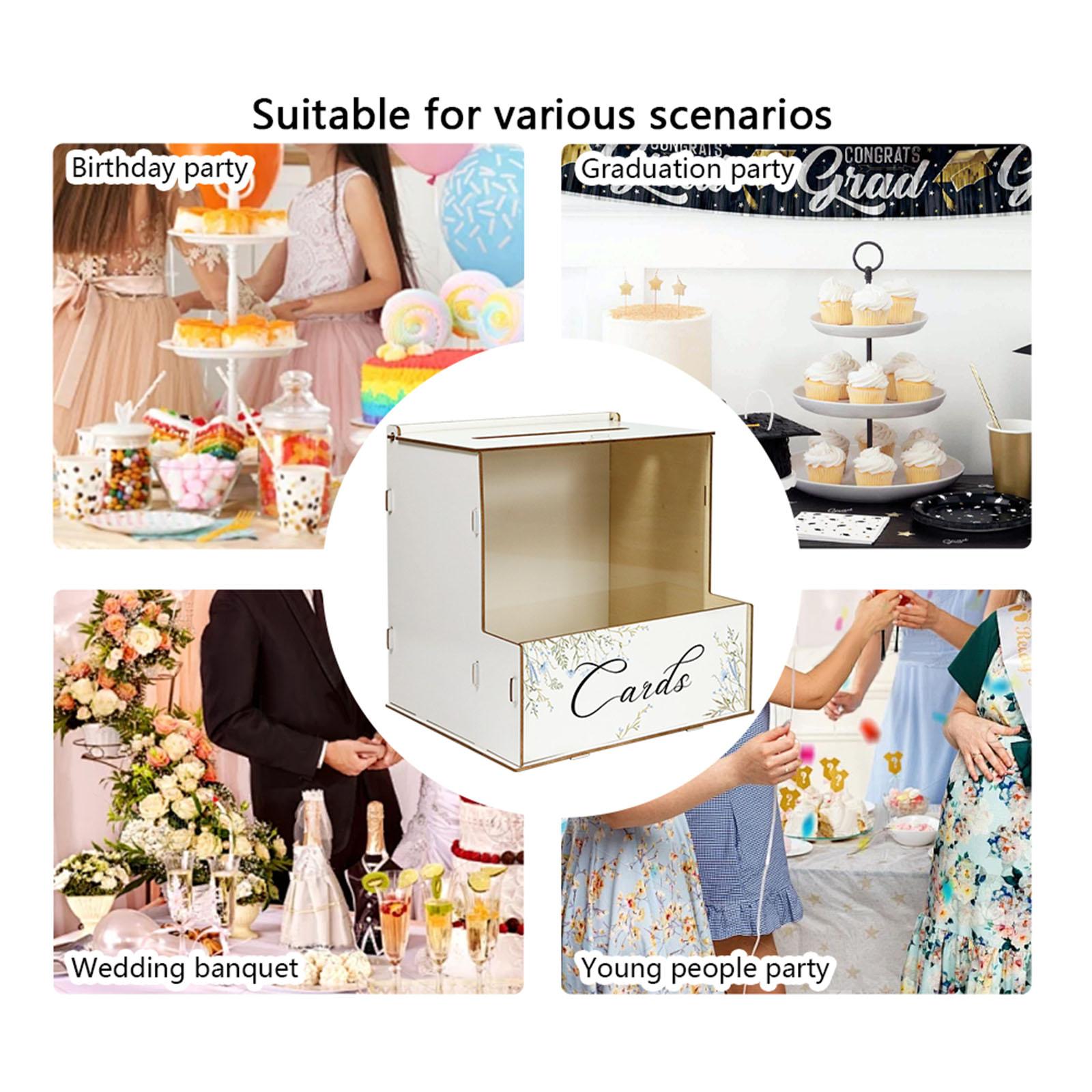 イベントや誕生日パーティー用の、木製の封筒ホルダー付き、パー - Event Party Box のレビューと価格